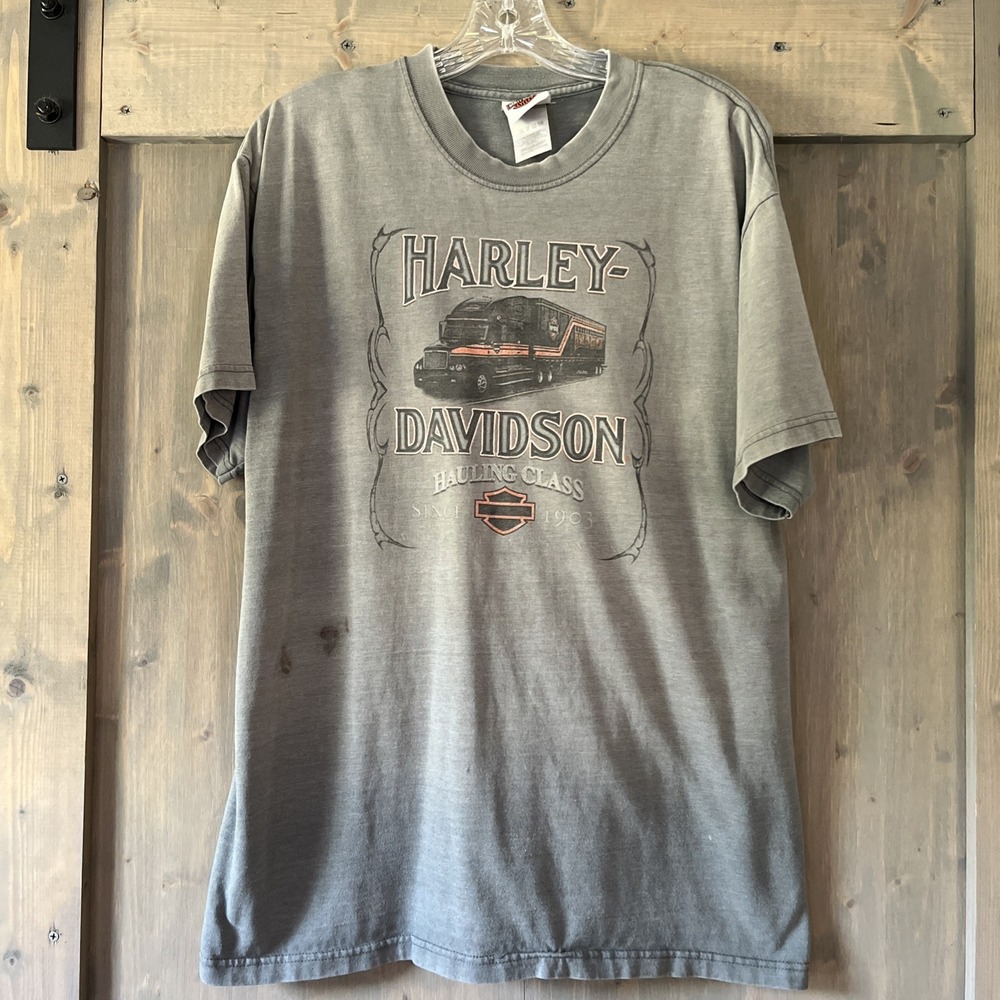 Harley Davidson Tshirt Men's Large Hauling Class Distressed Ray Price Raleigh NC